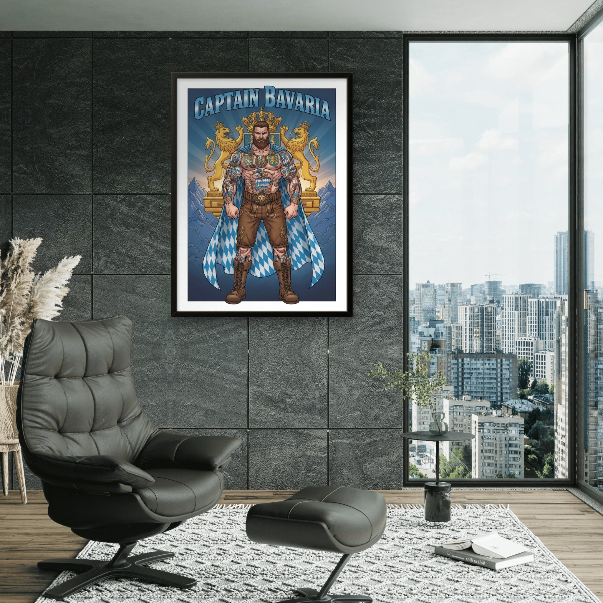 Captain Bavaria Kunstdruck von Frenchies Art Caveim Urban Art Stil