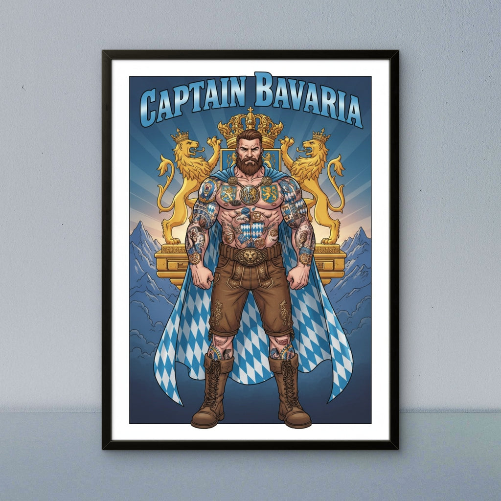 Captain Bavaria Kunstdruck von Frenchies Art Caveim Urban Art Stil