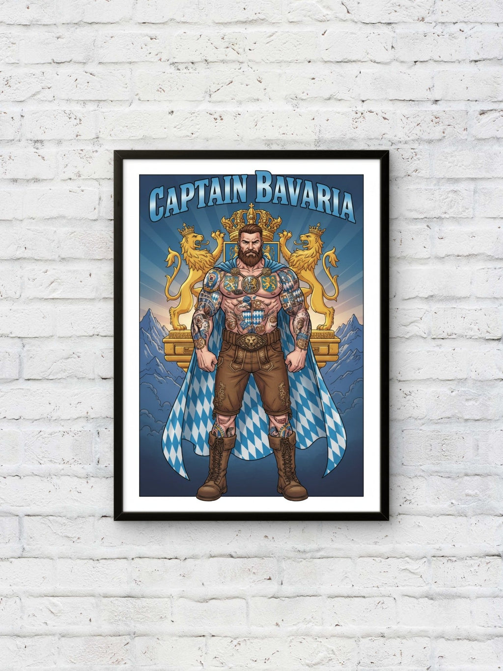 Captain Bavaria Kunstdruck von Frenchies Art Caveim Urban Art Stil