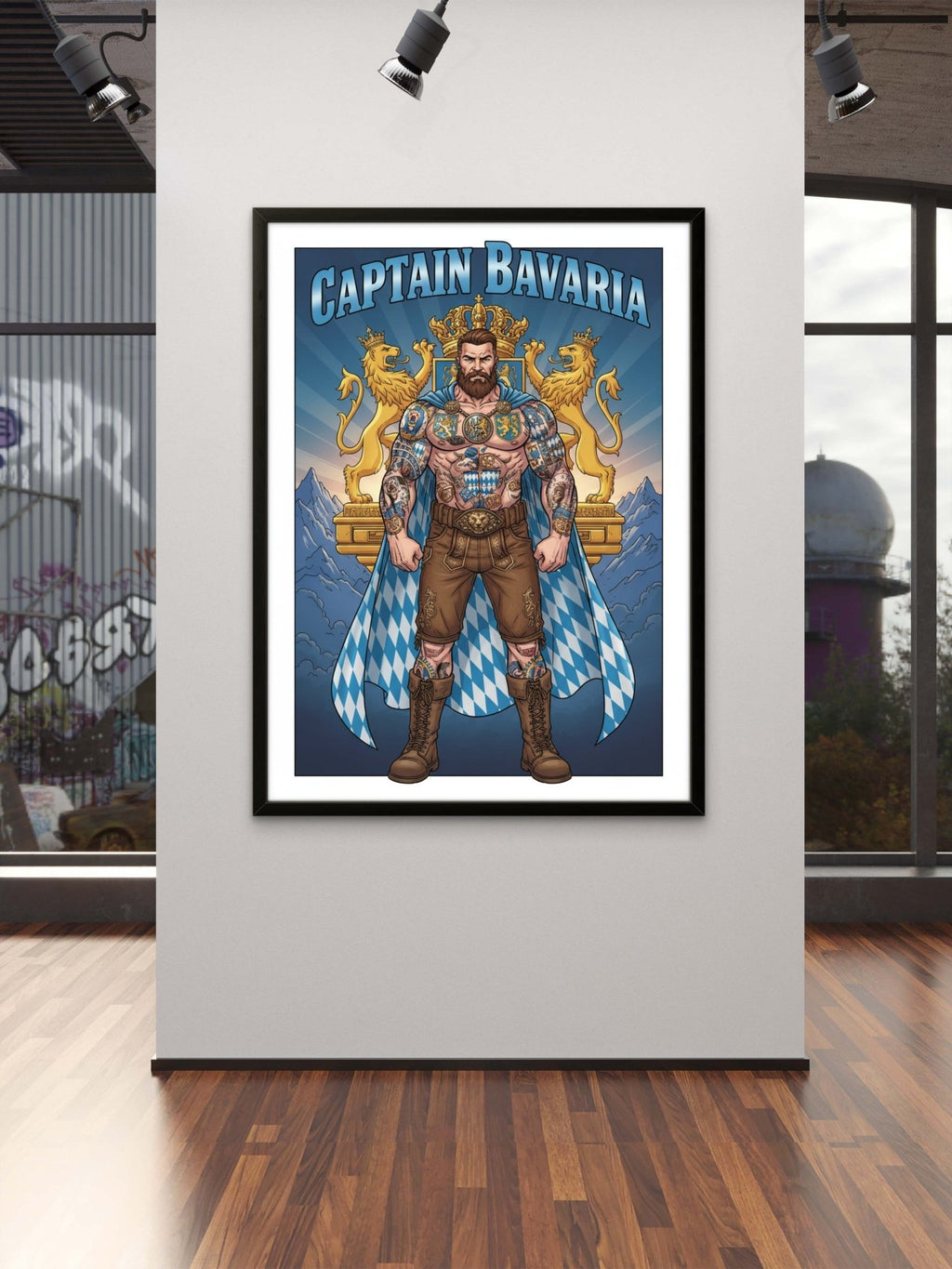Captain Bavaria Kunstdruck von Frenchies Art Caveim Urban Art Stil