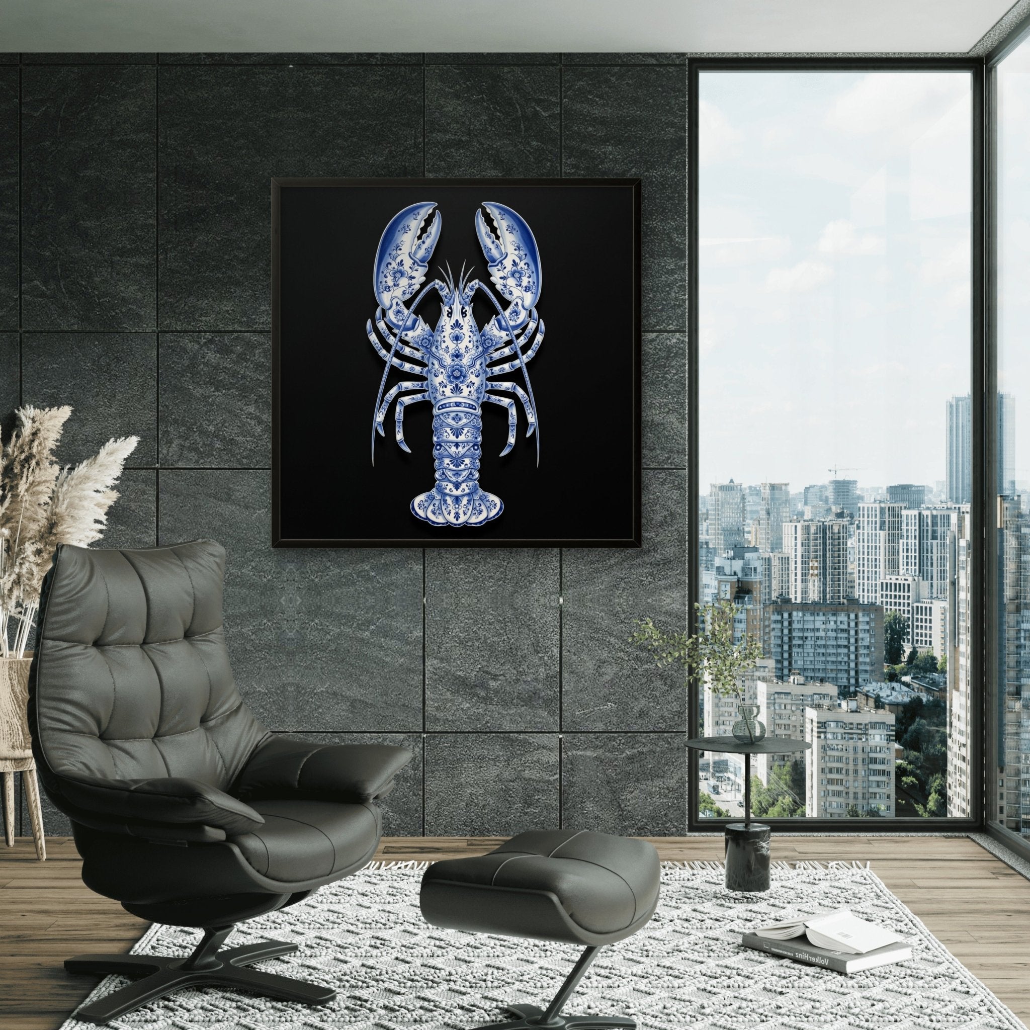 Delfter Lobster Kunstdruck von Frenchies Art Caveim Urban Art Stil