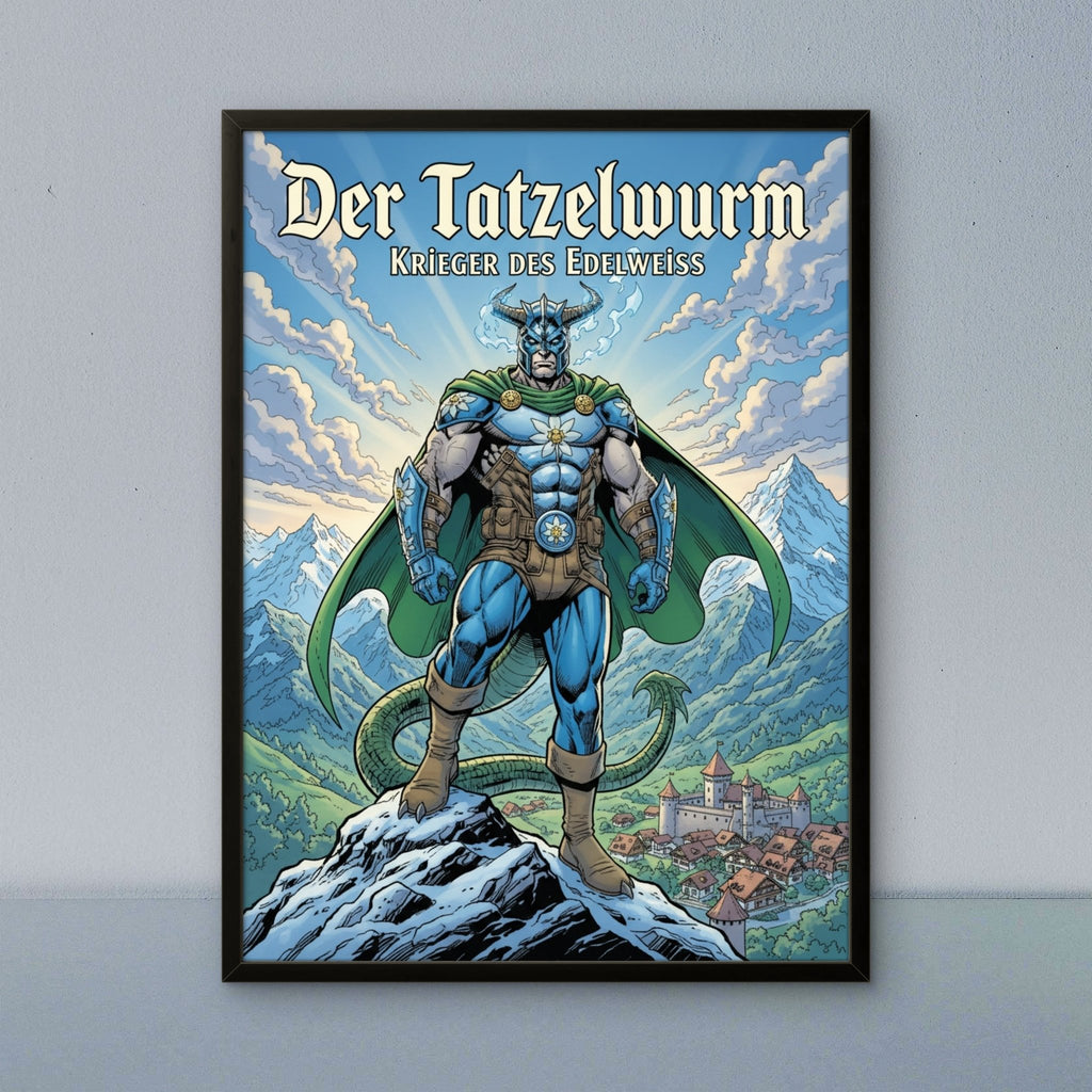 Der Tatzelwurm Kunstdruck von Frenchies Art Caveim Urban Art Stil