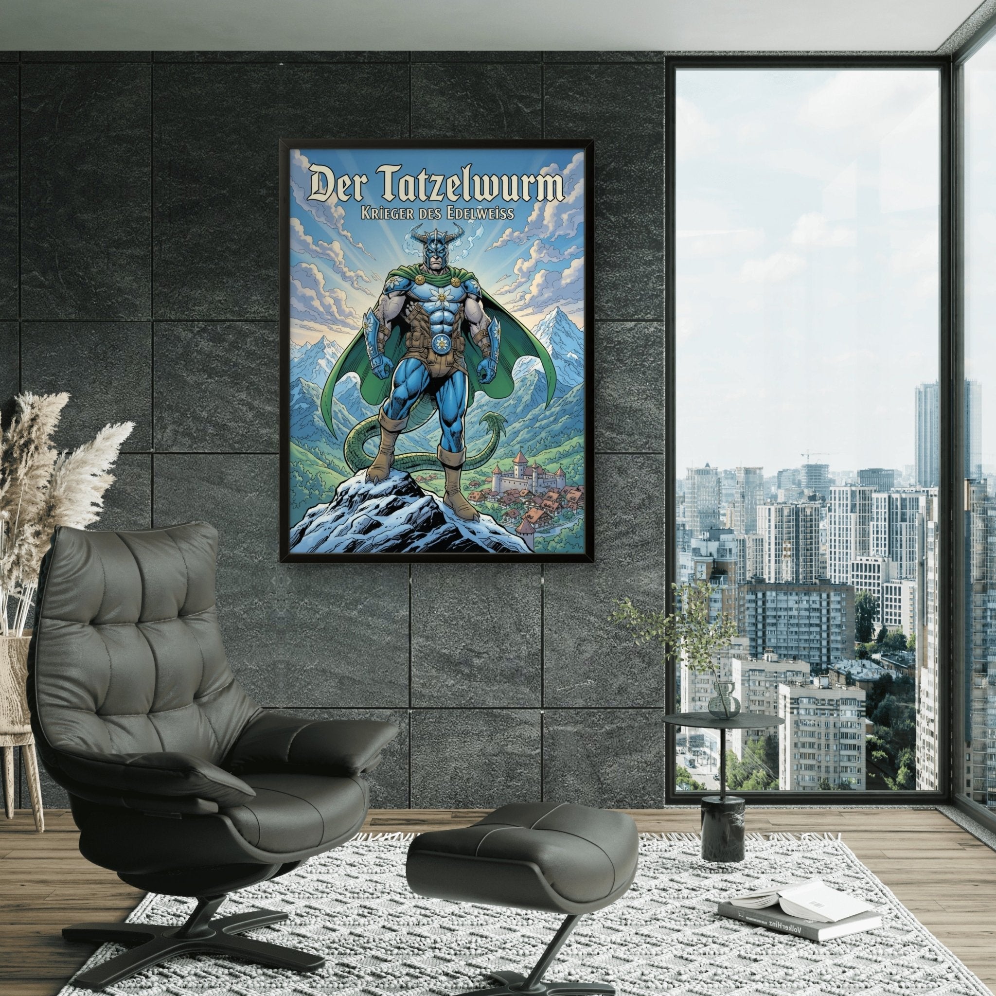 Der Tatzelwurm Kunstdruck von Frenchies Art Caveim Urban Art Stil