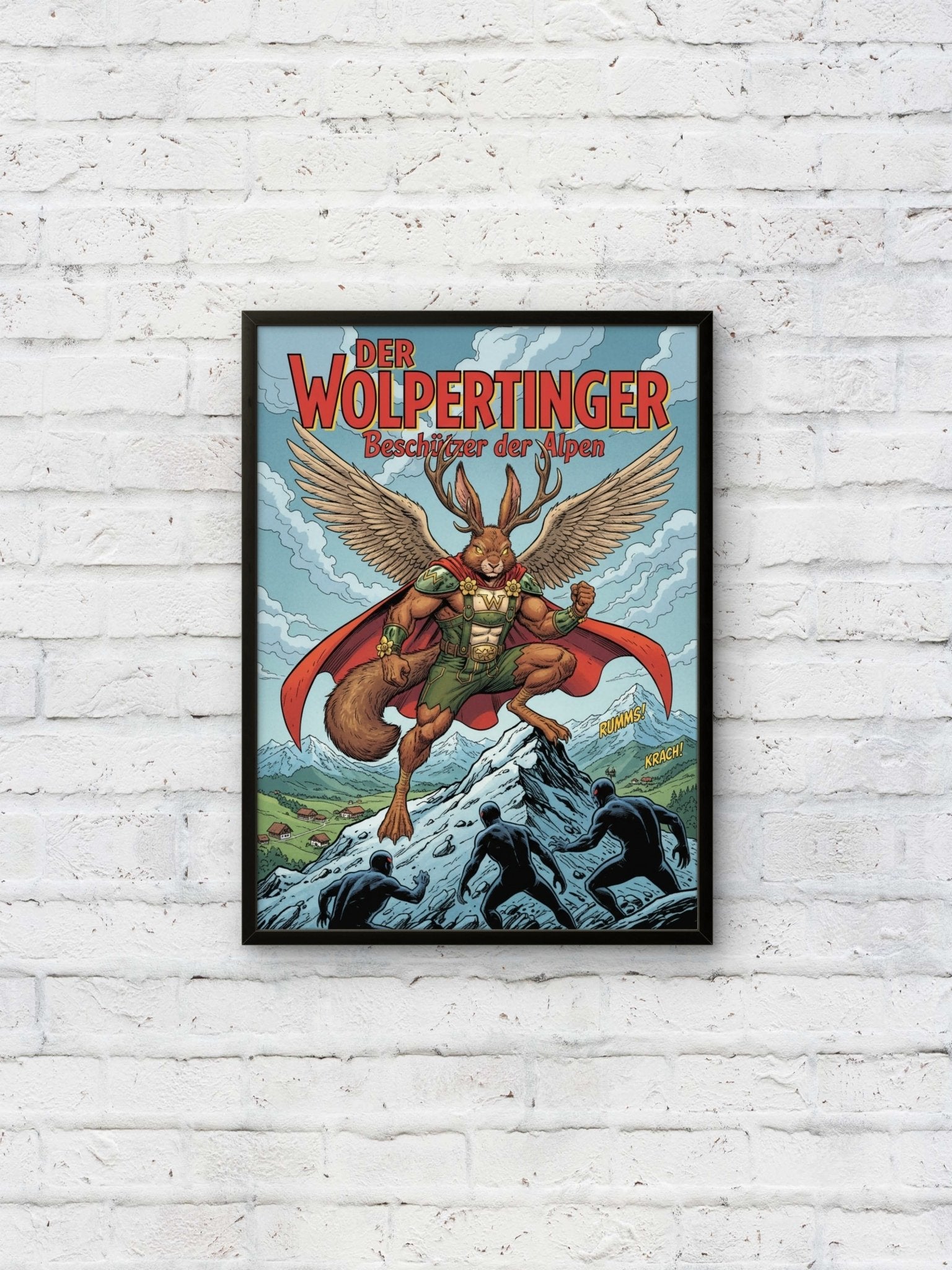 Der Wolpertinger Kunstdruck von Frenchies Art Caveim Urban Art Stil