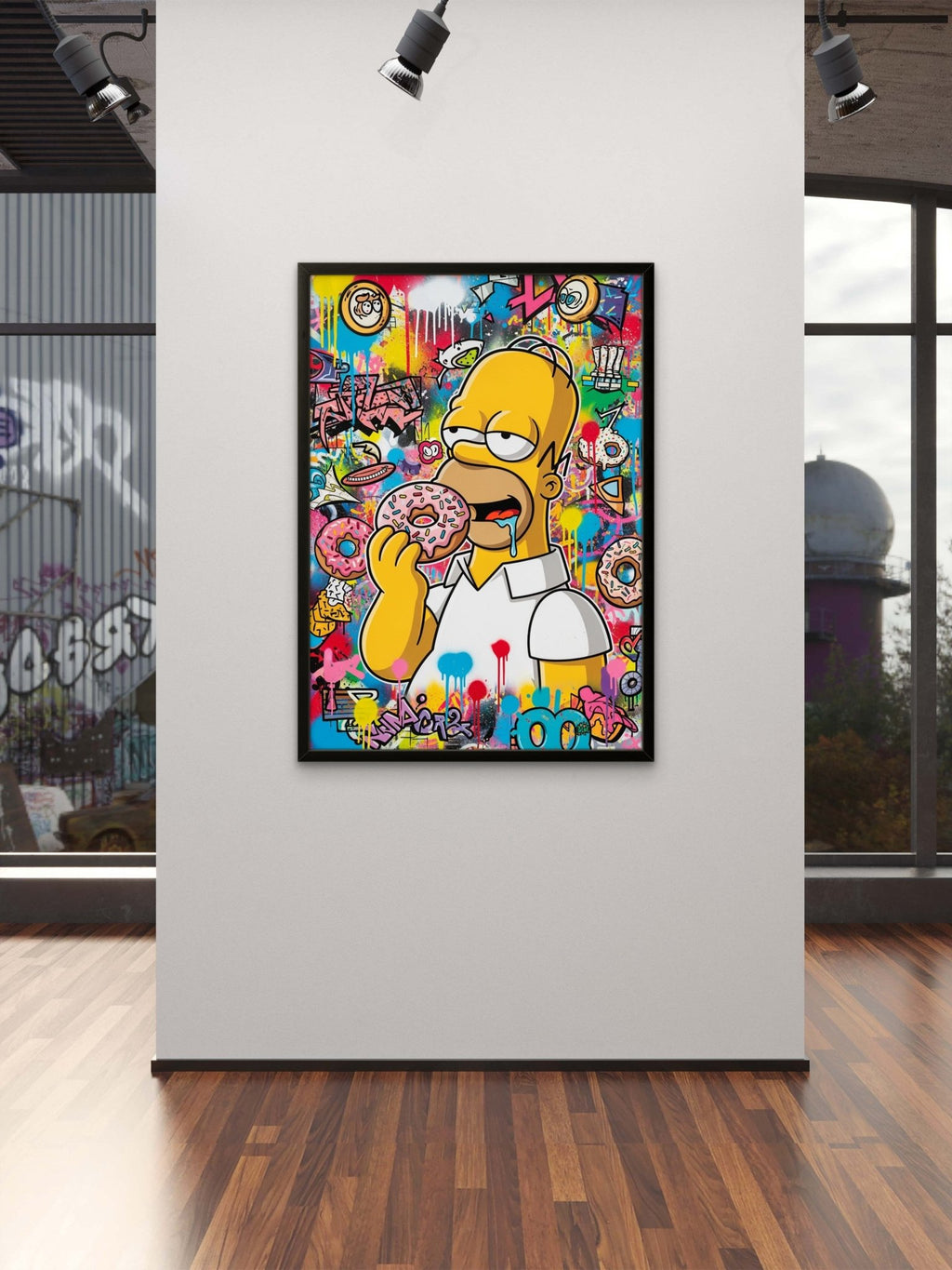 Donut Paradise Kunstdruck von Frenchies Art Caveim Urban Art Stil