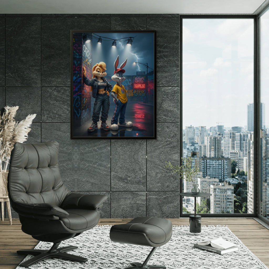 Dynamite Duo Kunstdruck von Frenchies Art Caveim Urban Art Stil