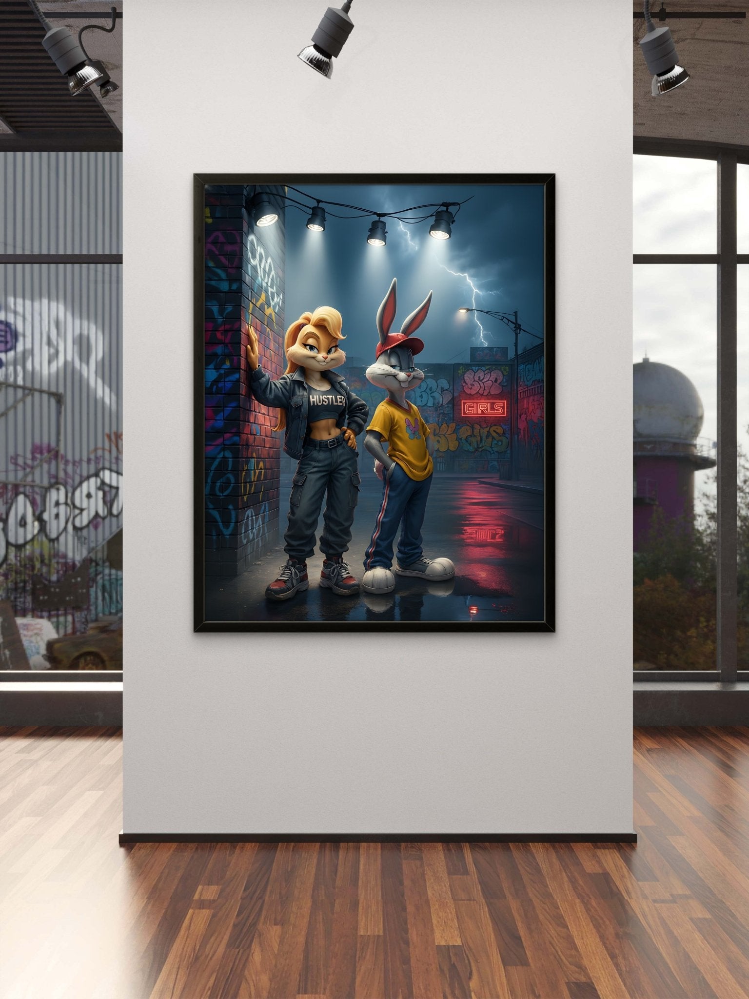 Dynamite Duo Kunstdruck von Frenchies Art Caveim Urban Art Stil