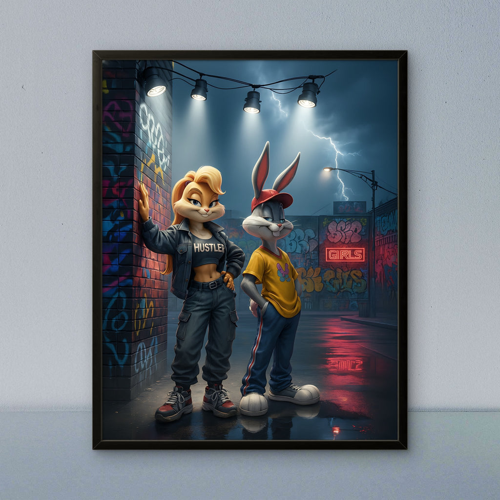 Dynamite Duo Kunstdruck von Frenchies Art Caveim Urban Art Stil