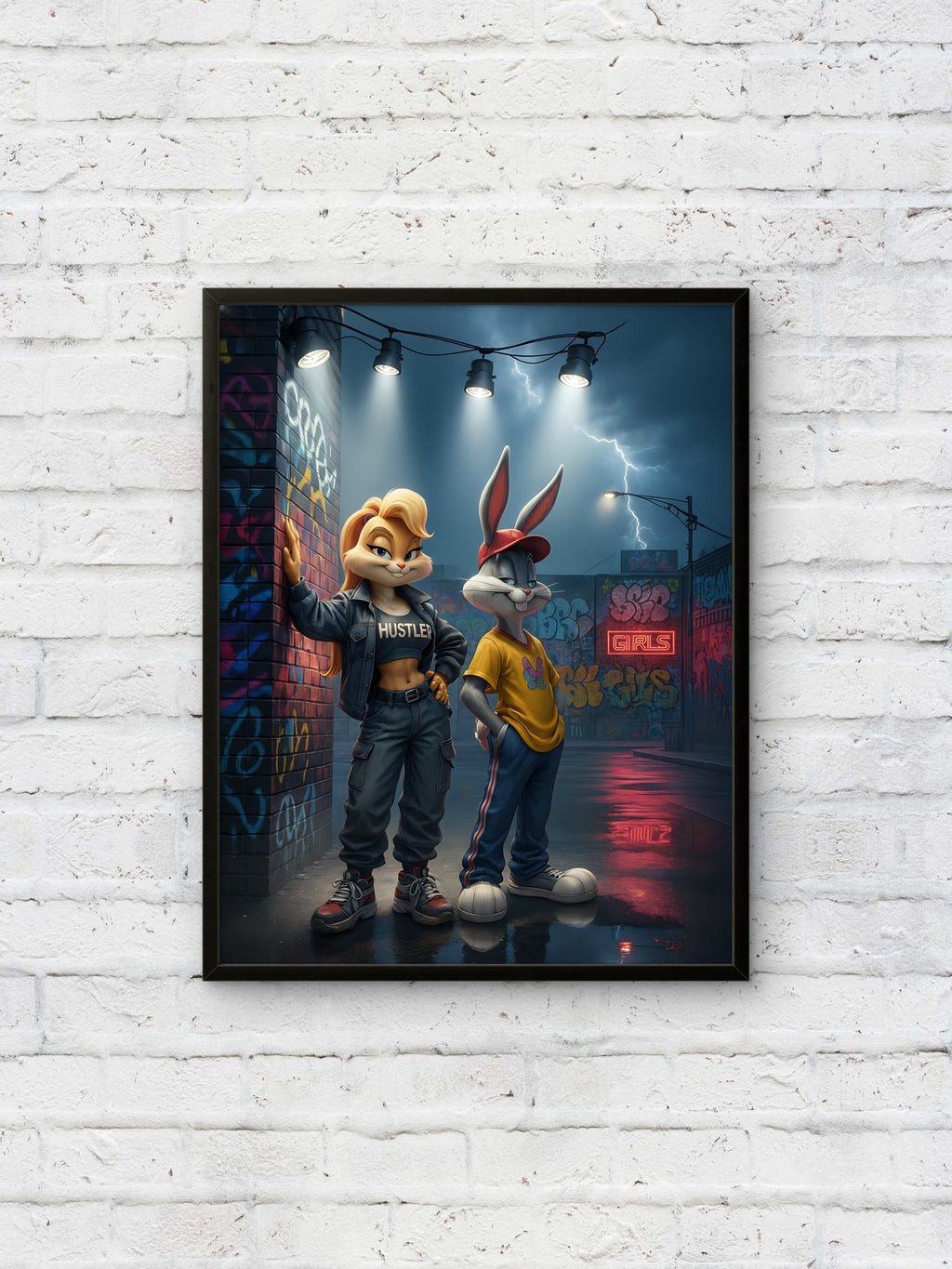 Dynamite Duo Kunstdruck von Frenchies Art Caveim Urban Art Stil