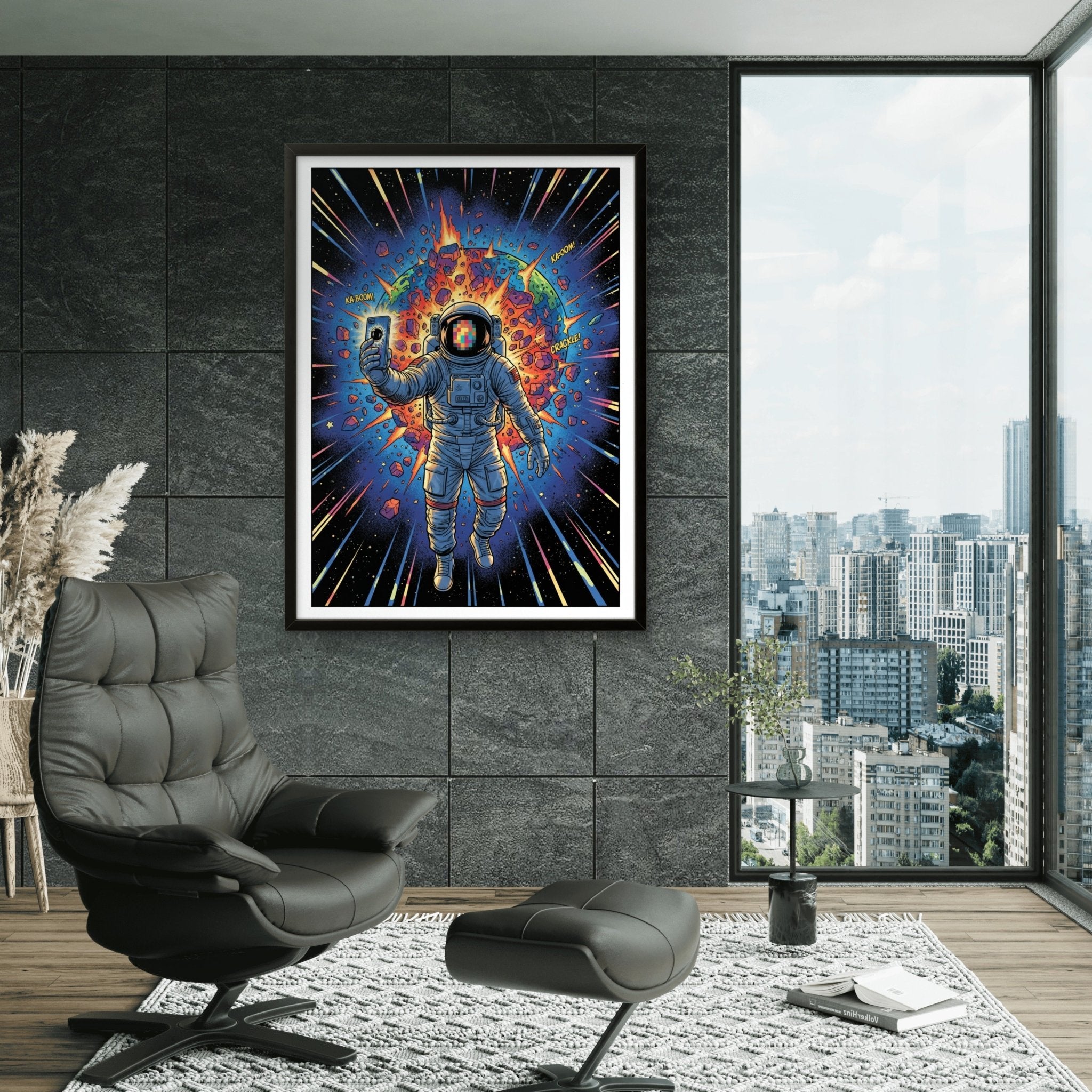 Epic Last Selfie Kunstdruck von Frenchies Art Caveim Urban Art Stil