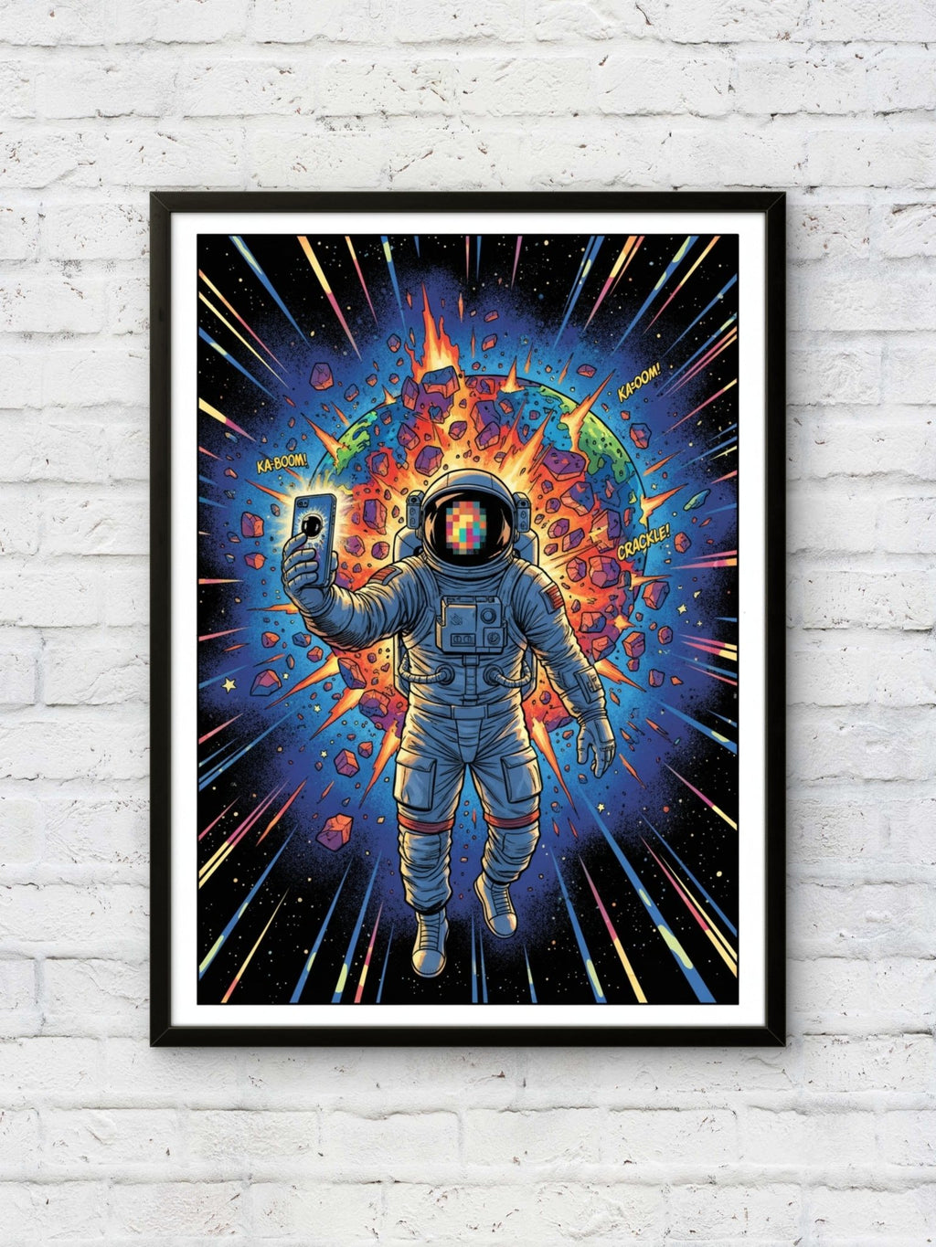 Epic Last Selfie Kunstdruck von Frenchies Art Caveim Urban Art Stil