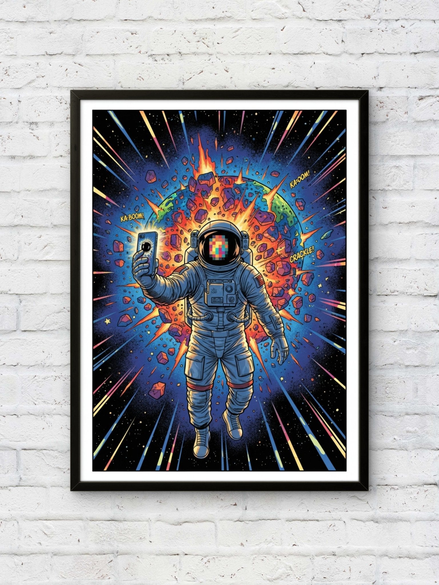 Epic Last Selfie Kunstdruck von Frenchies Art Caveim Urban Art Stil