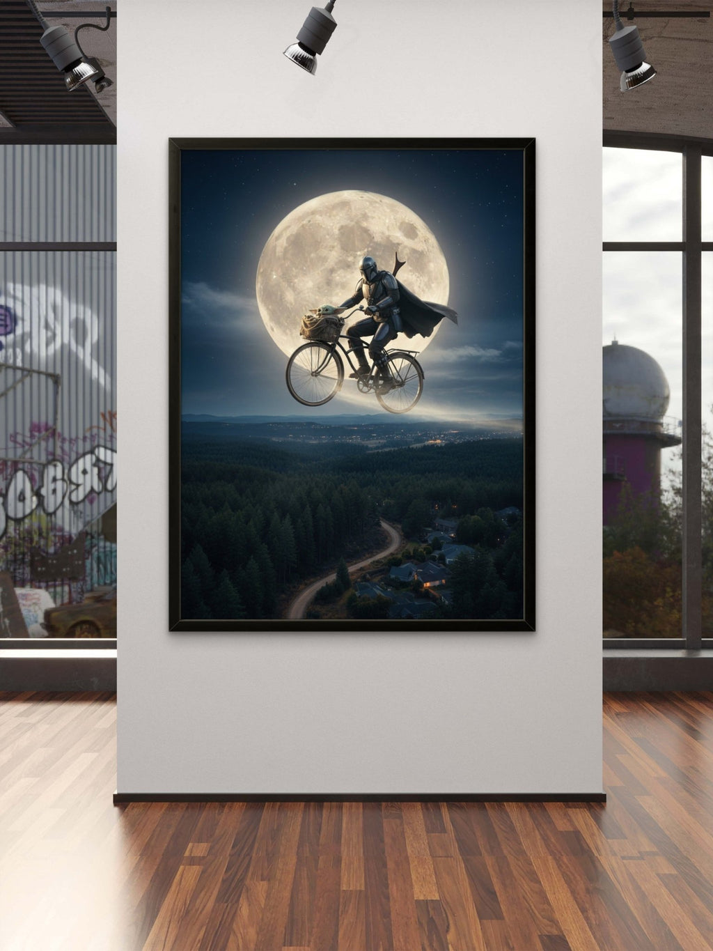 Fly High Kunstdruck von Frenchies Art Caveim Urban Art Stil