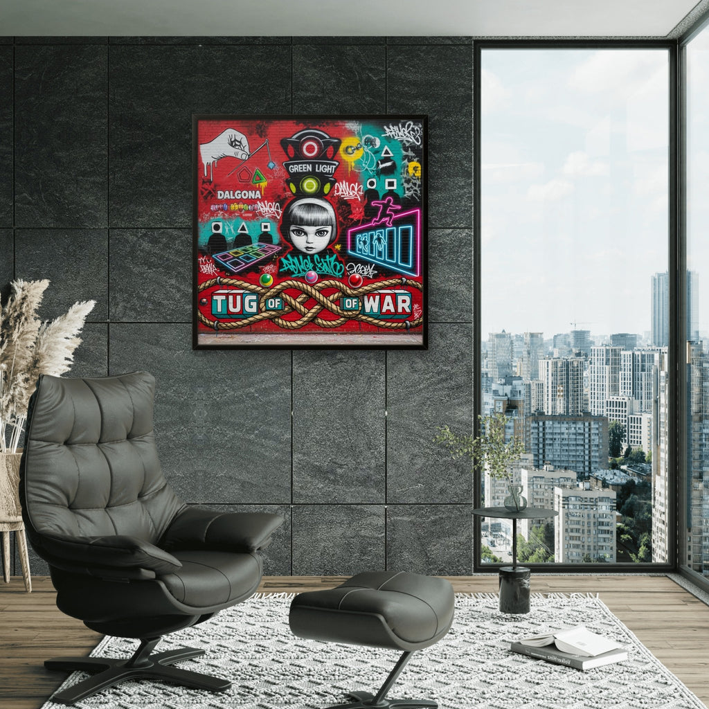 Game Time Kunstdruck von Frenchies Art Caveim Urban Art Stil