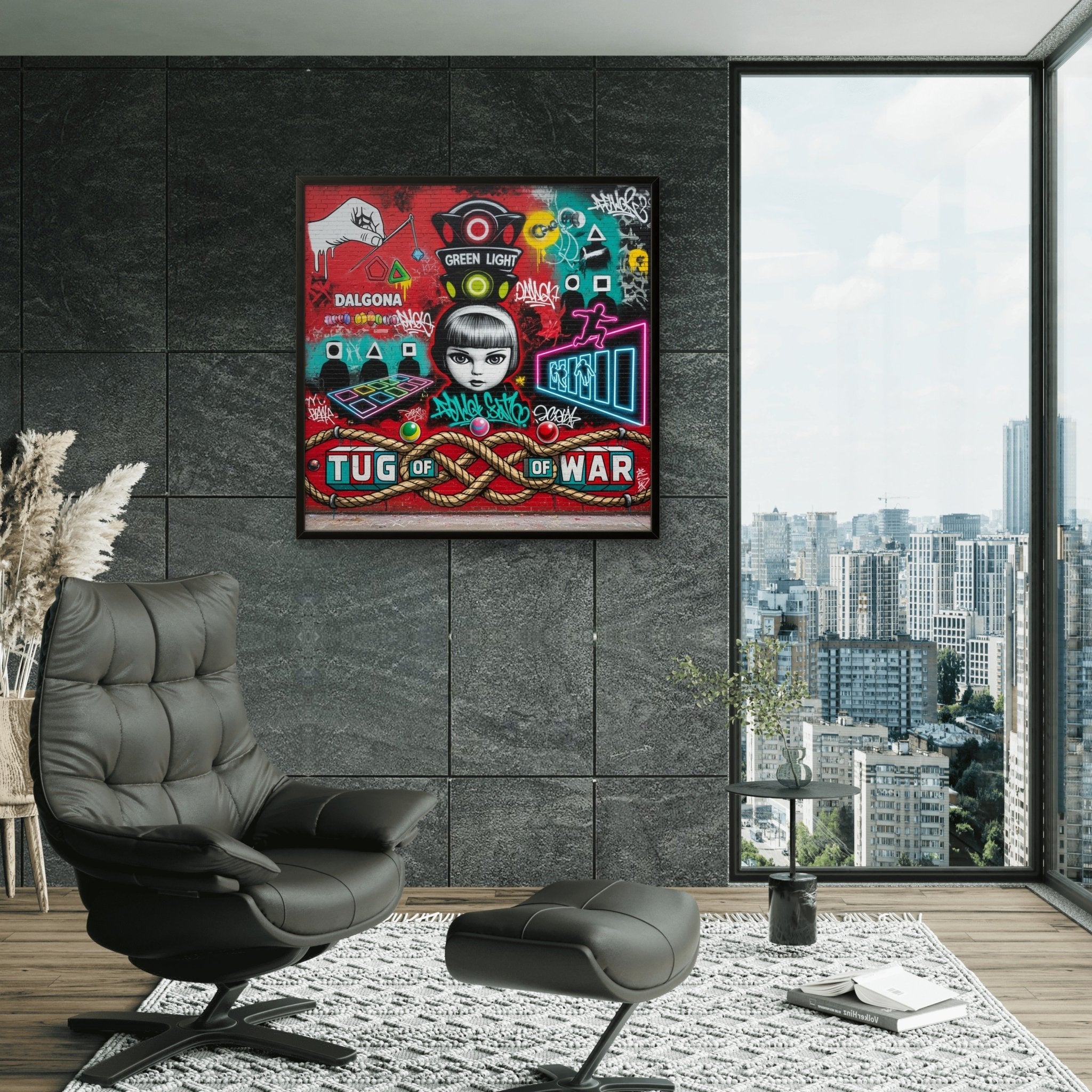 Game Time Kunstdruck von Frenchies Art Caveim Urban Art Stil