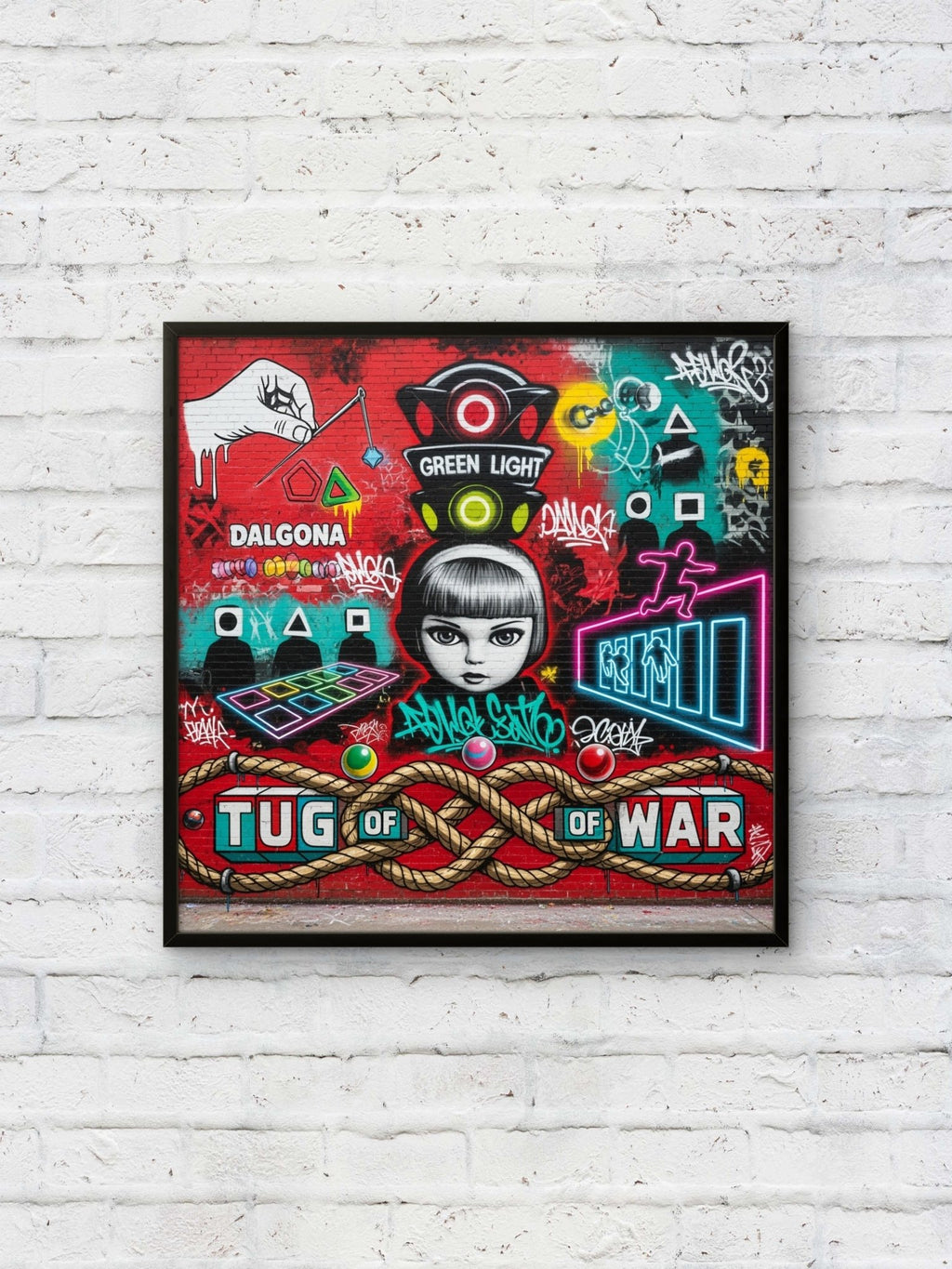 Game Time Kunstdruck von Frenchies Art Caveim Urban Art Stil