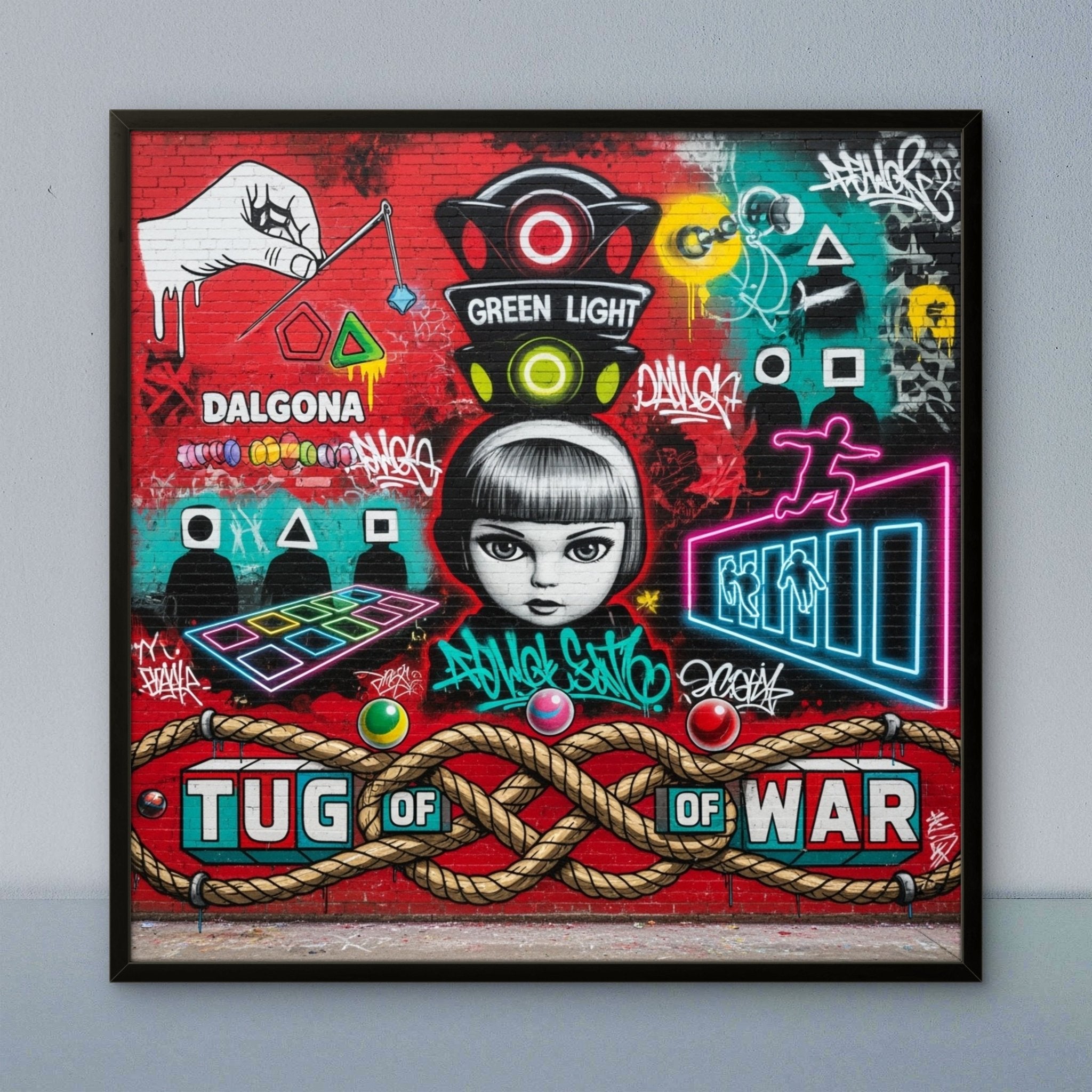 Game Time Kunstdruck von Frenchies Art Caveim Urban Art Stil