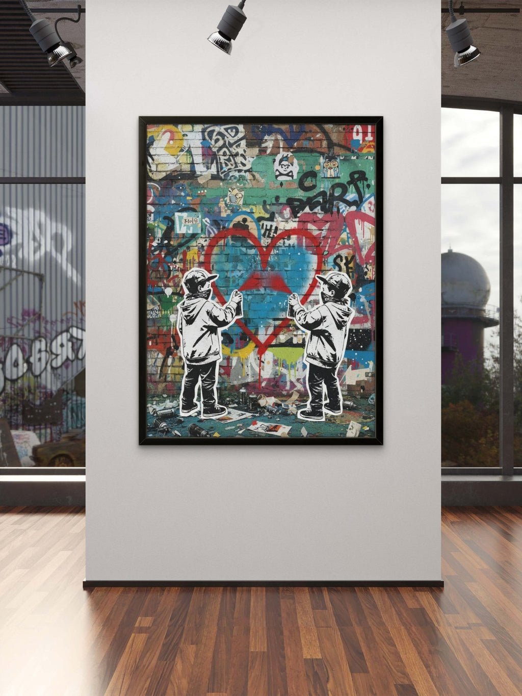 Graffiti Kids Kunstdruck von Frenchies Art Caveim Urban Art Stil