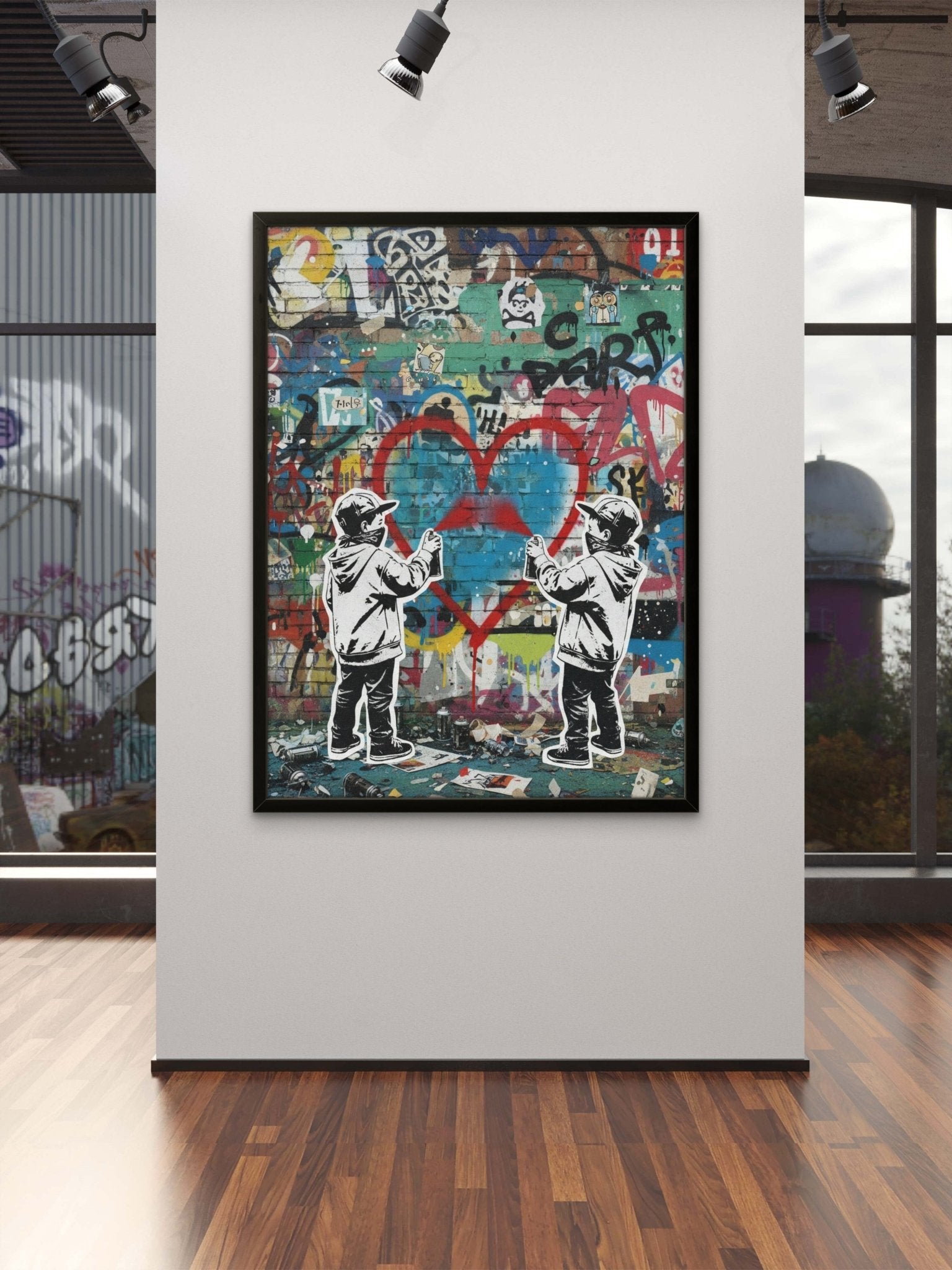 Graffiti Kids Kunstdruck von Frenchies Art Caveim Urban Art Stil