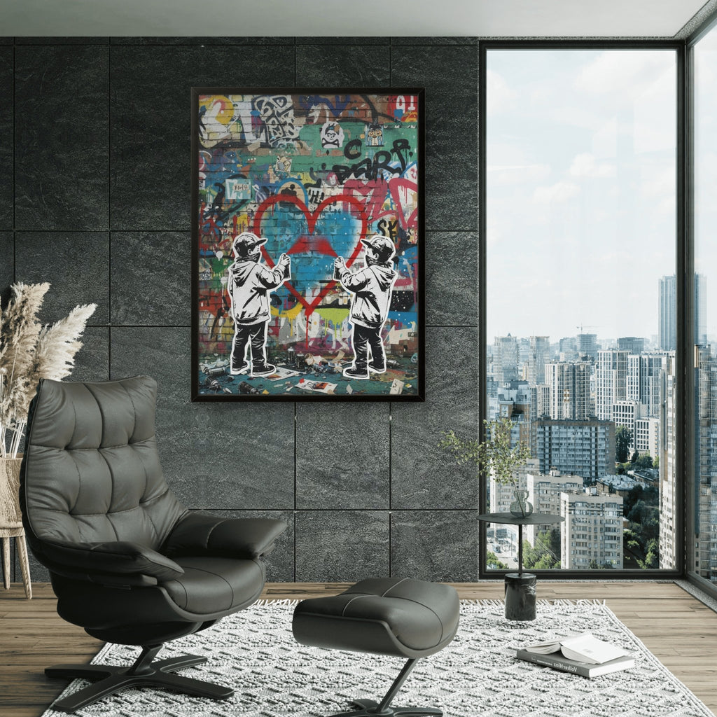 Graffiti Kids Kunstdruck von Frenchies Art Caveim Urban Art Stil