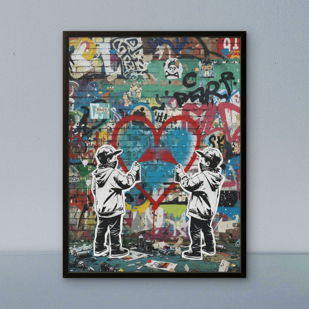 Graffiti Kids Kunstdruck von Frenchies Art Caveim Urban Art Stil