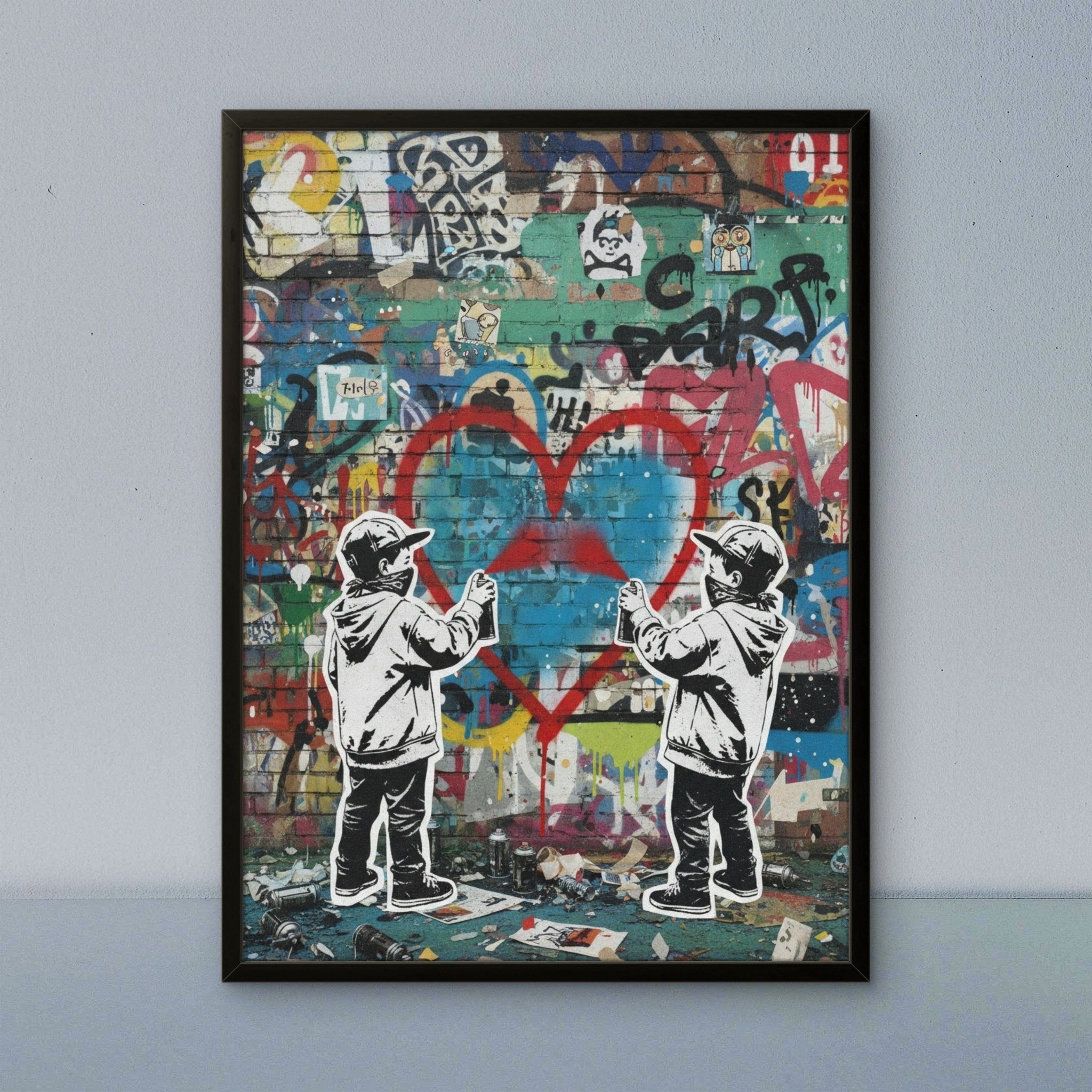 Graffiti Kids Kunstdruck von Frenchies Art Caveim Urban Art Stil