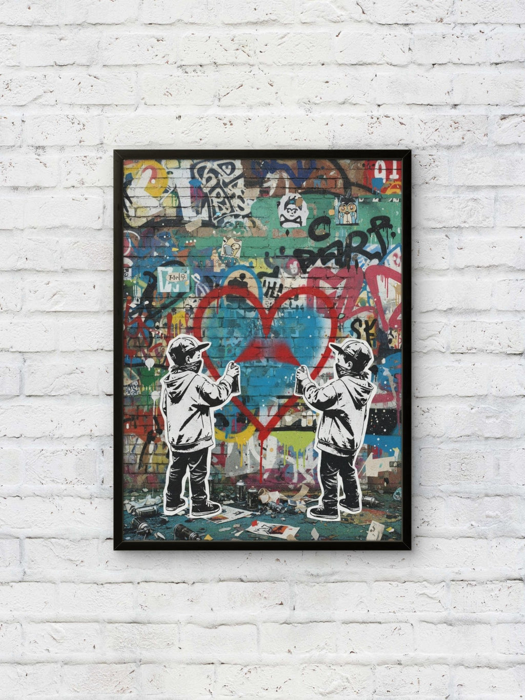 Graffiti Kids Kunstdruck von Frenchies Art Caveim Urban Art Stil