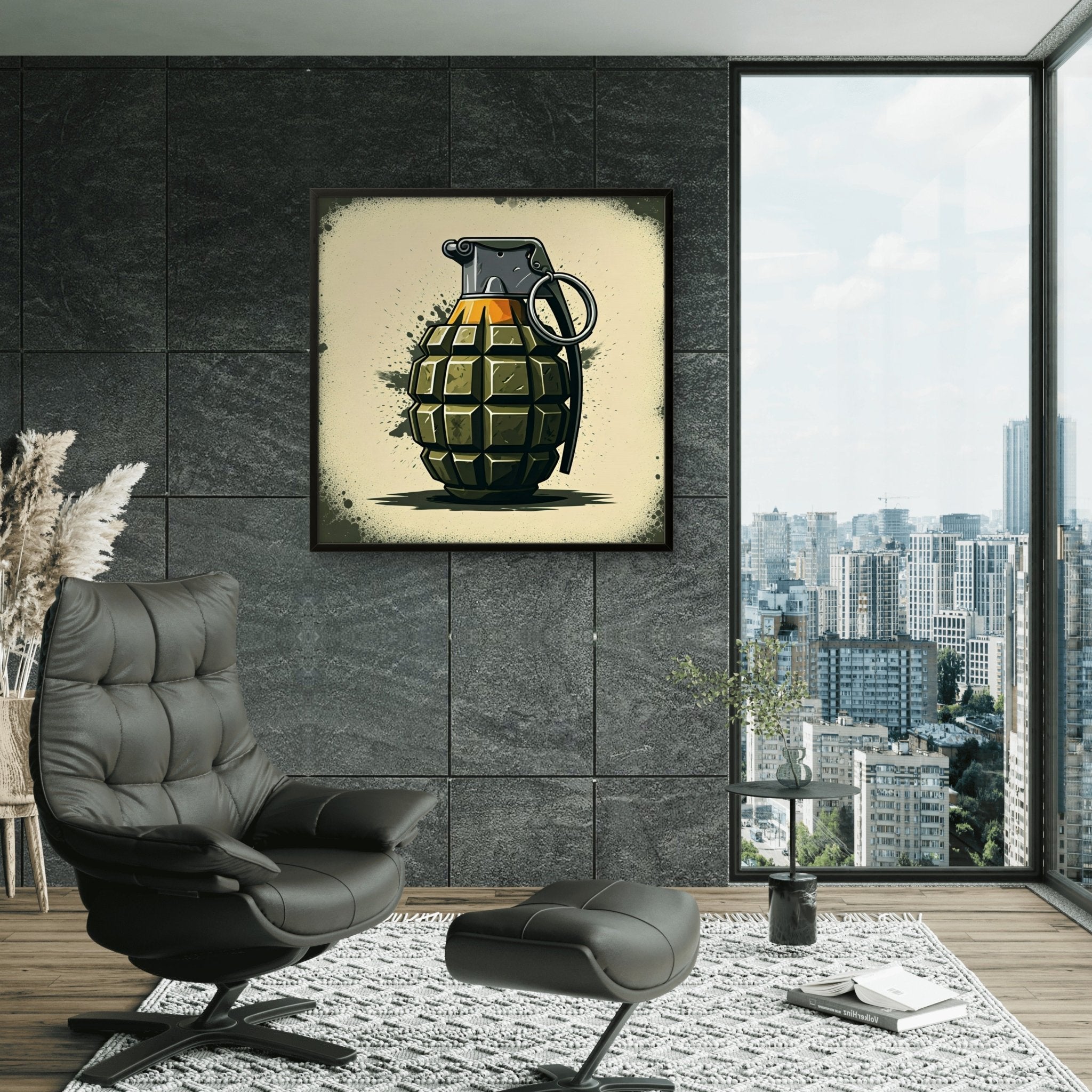 Green Grenade Kunstdruck von Frenchies Art Caveim Urban Art Stil