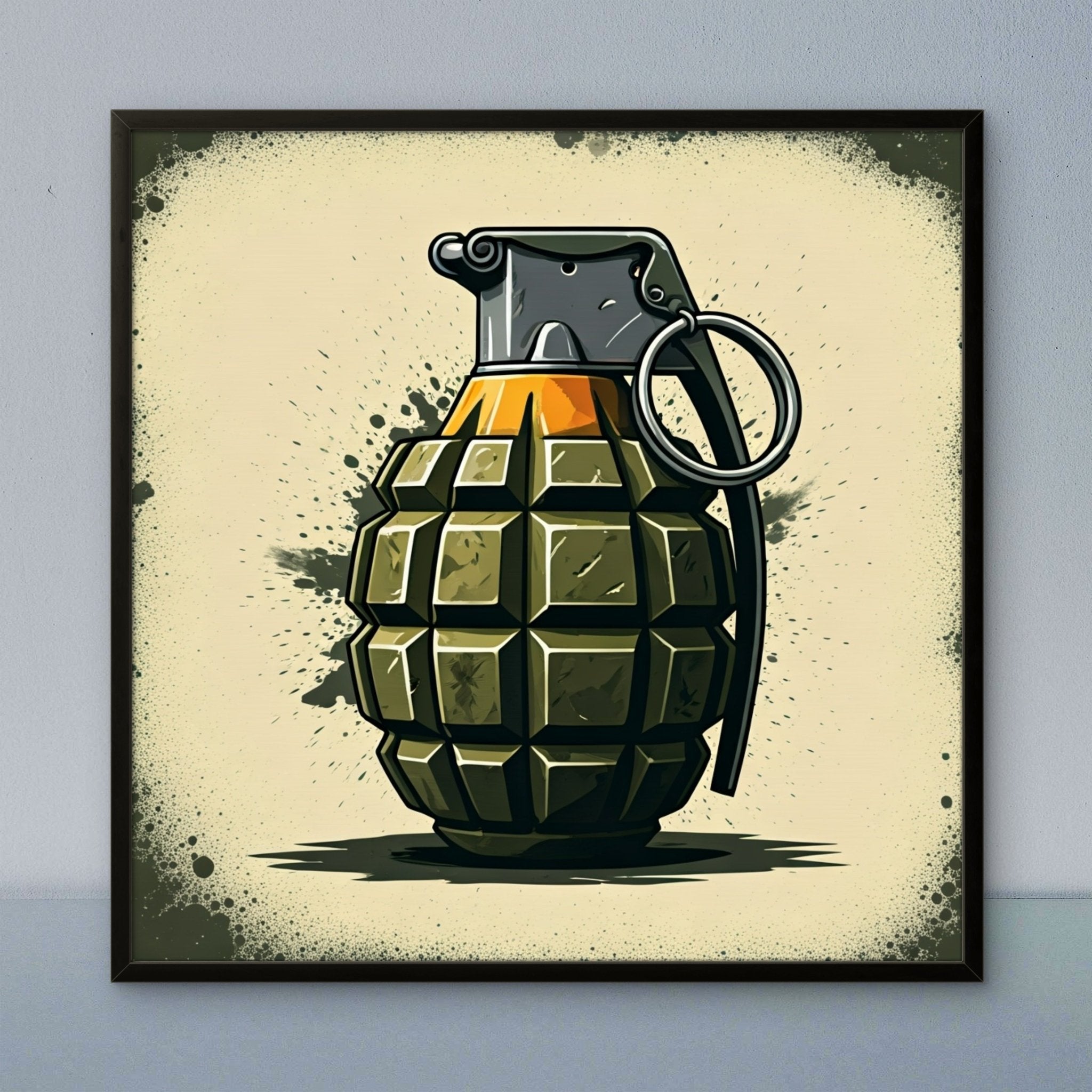 Green Grenade Kunstdruck von Frenchies Art Caveim Urban Art Stil