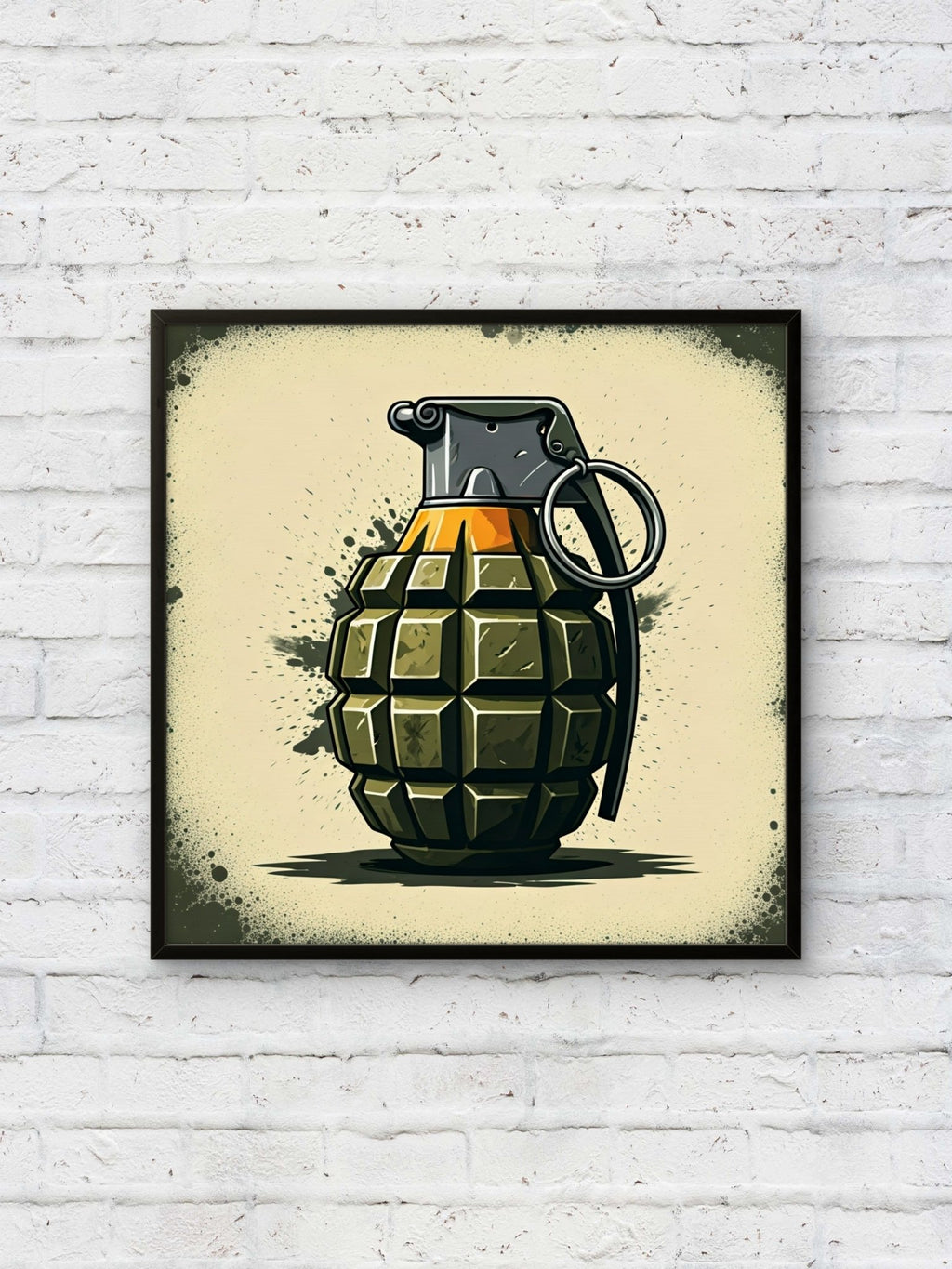 Green Grenade Kunstdruck von Frenchies Art Caveim Urban Art Stil