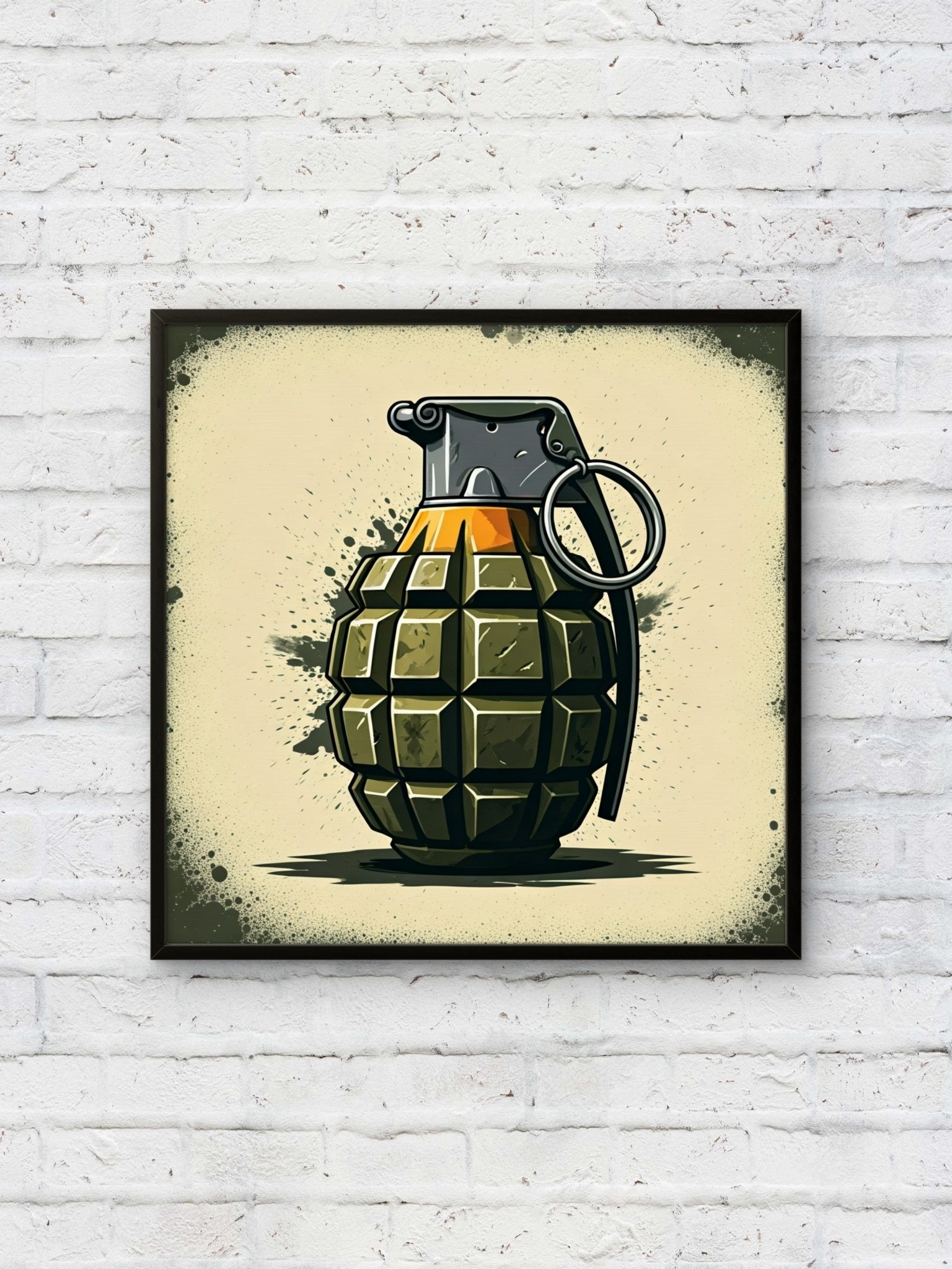 Green Grenade Kunstdruck von Frenchies Art Caveim Urban Art Stil