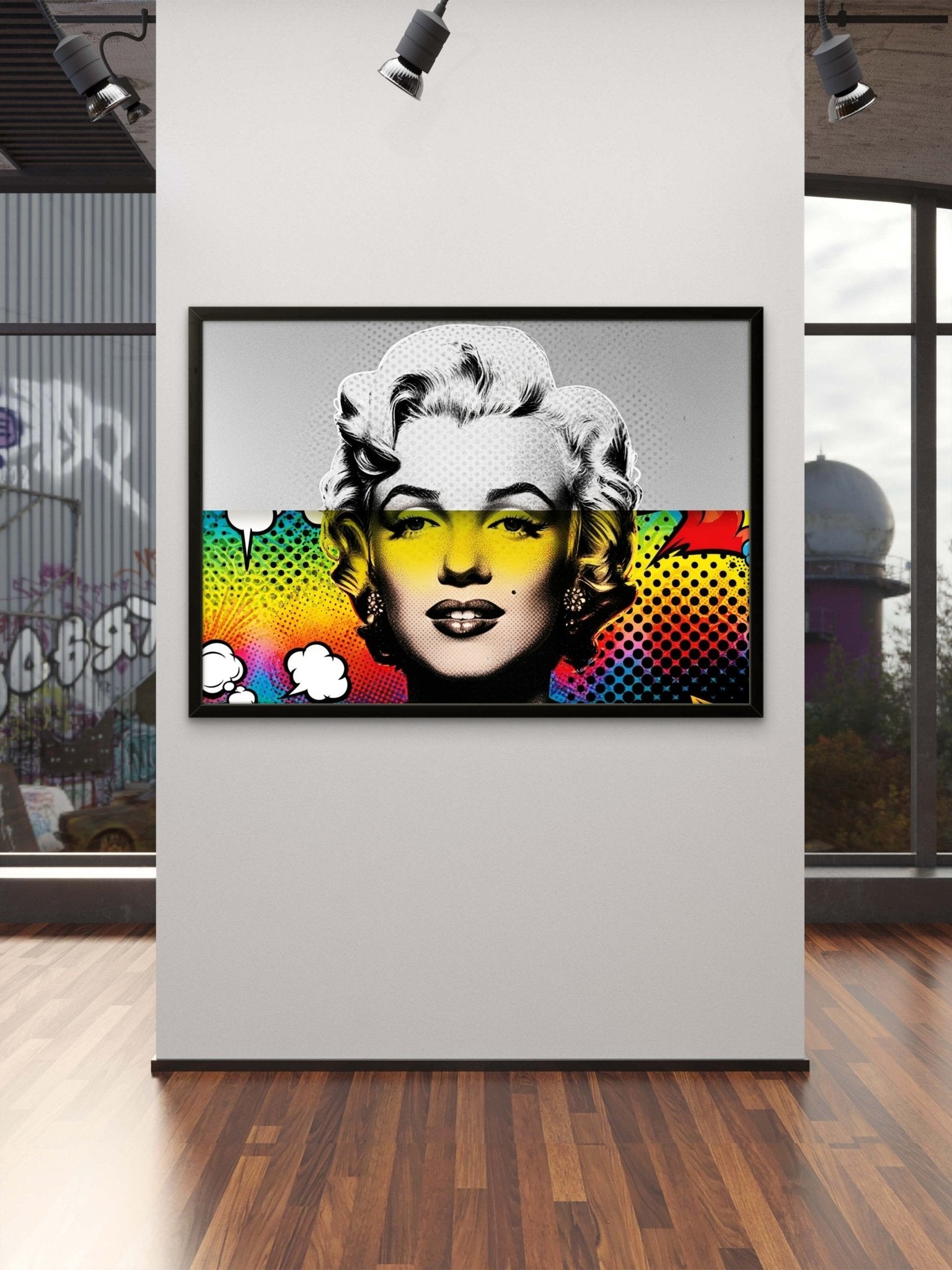 Marilyn half - half Kunstdruck von Frenchies Art Caveim Urban Art Stil