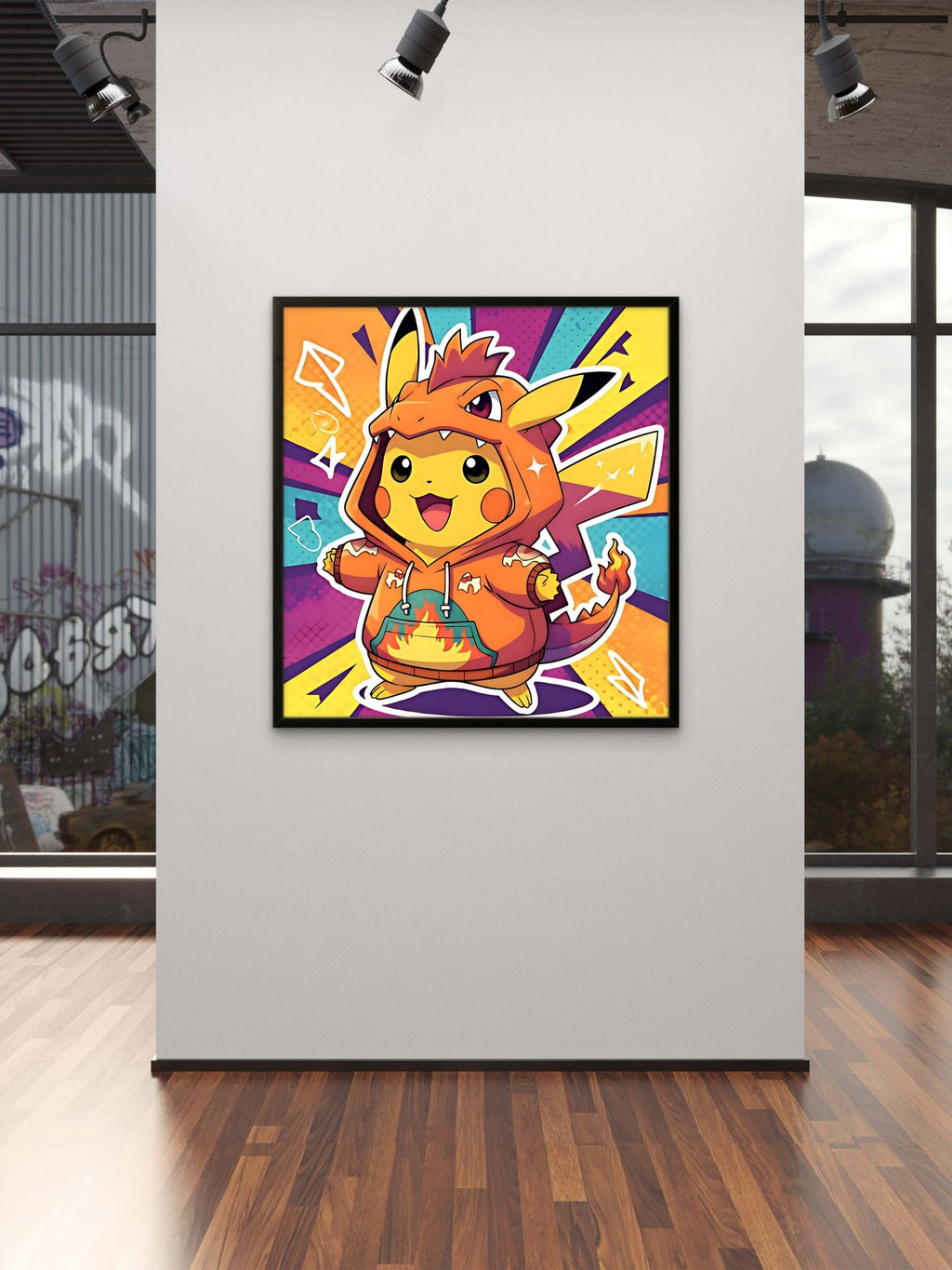 Pika Hoodie Kunstdruck von Frenchies Art Caveim Urban Art Stil