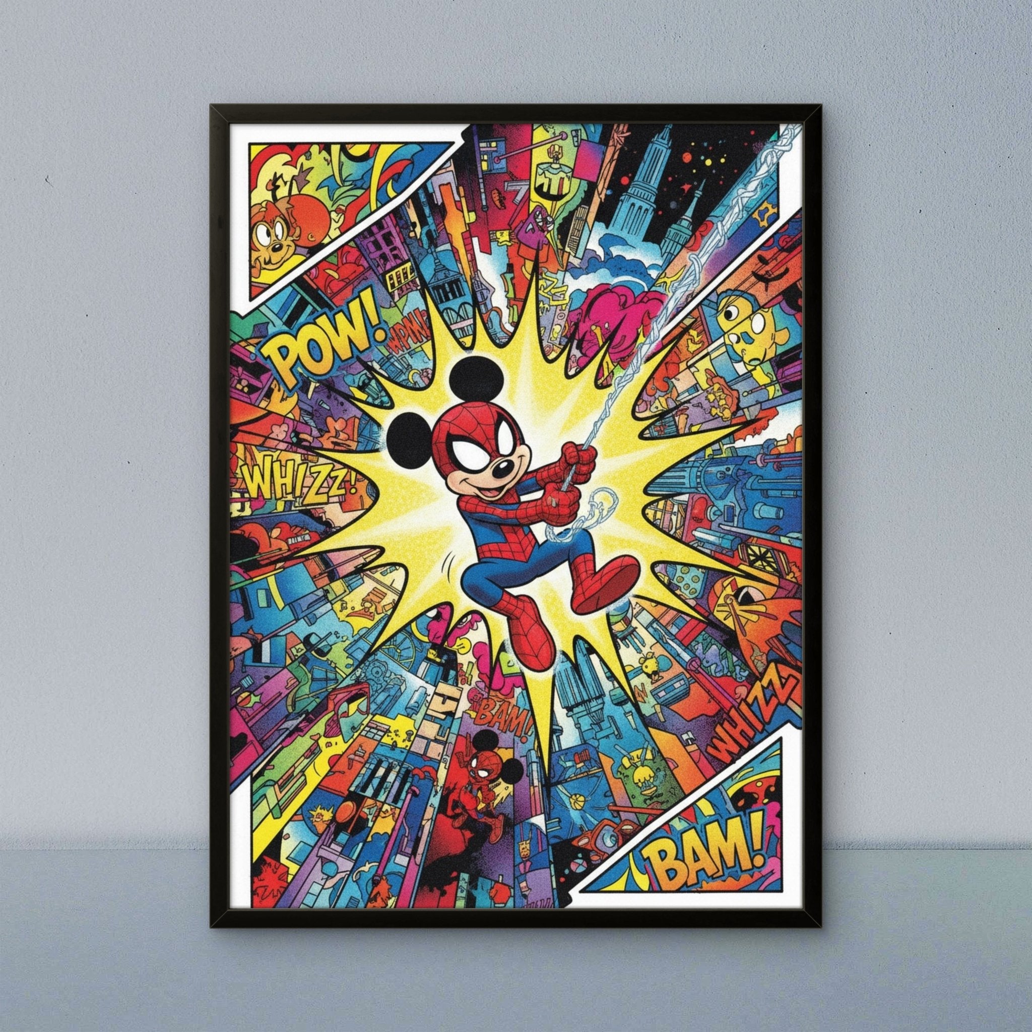 Spider Mouse Kunstdruck von Frenchies Art Caveim Urban Art Stil