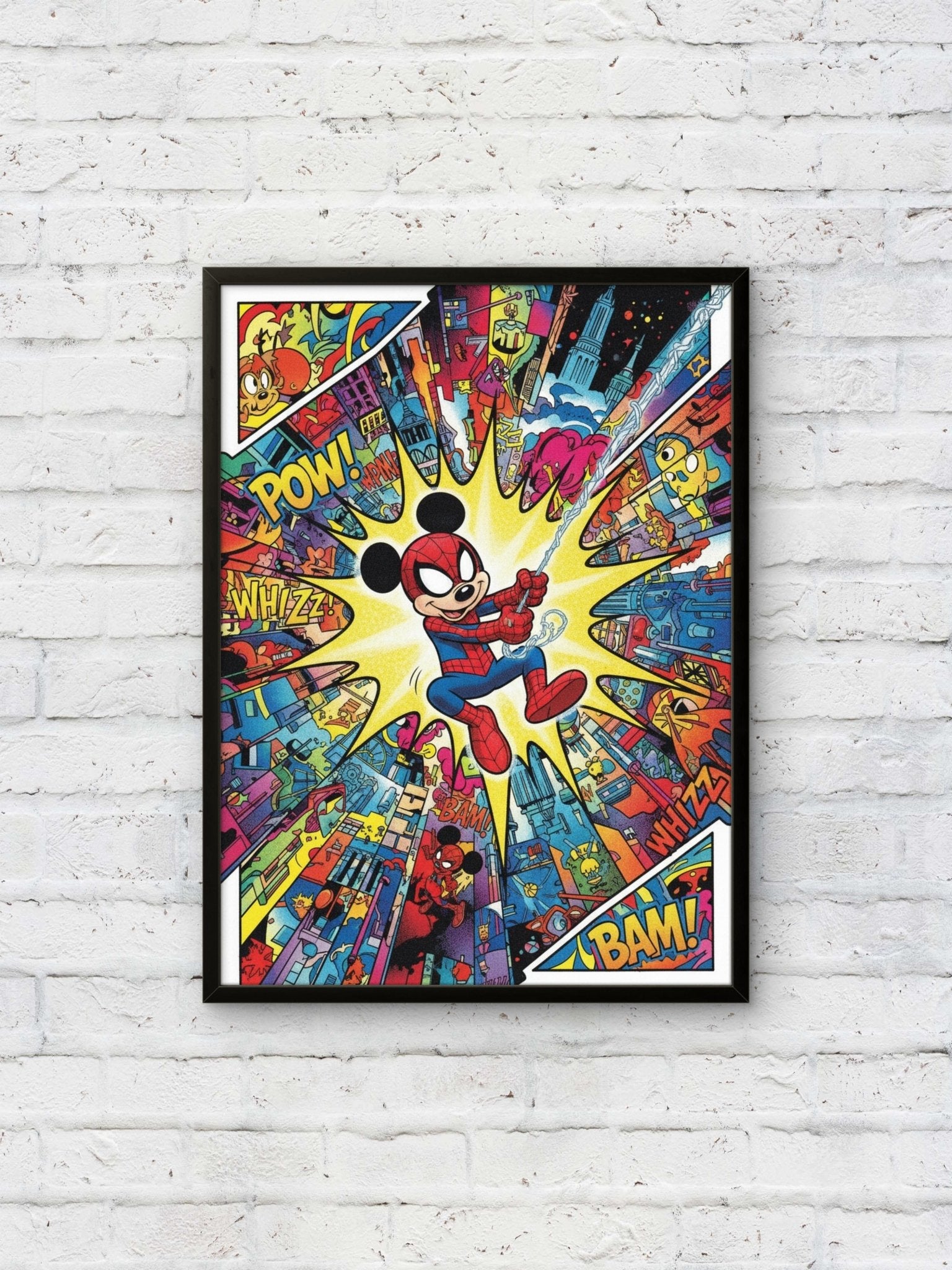 Spider Mouse Kunstdruck von Frenchies Art Caveim Urban Art Stil