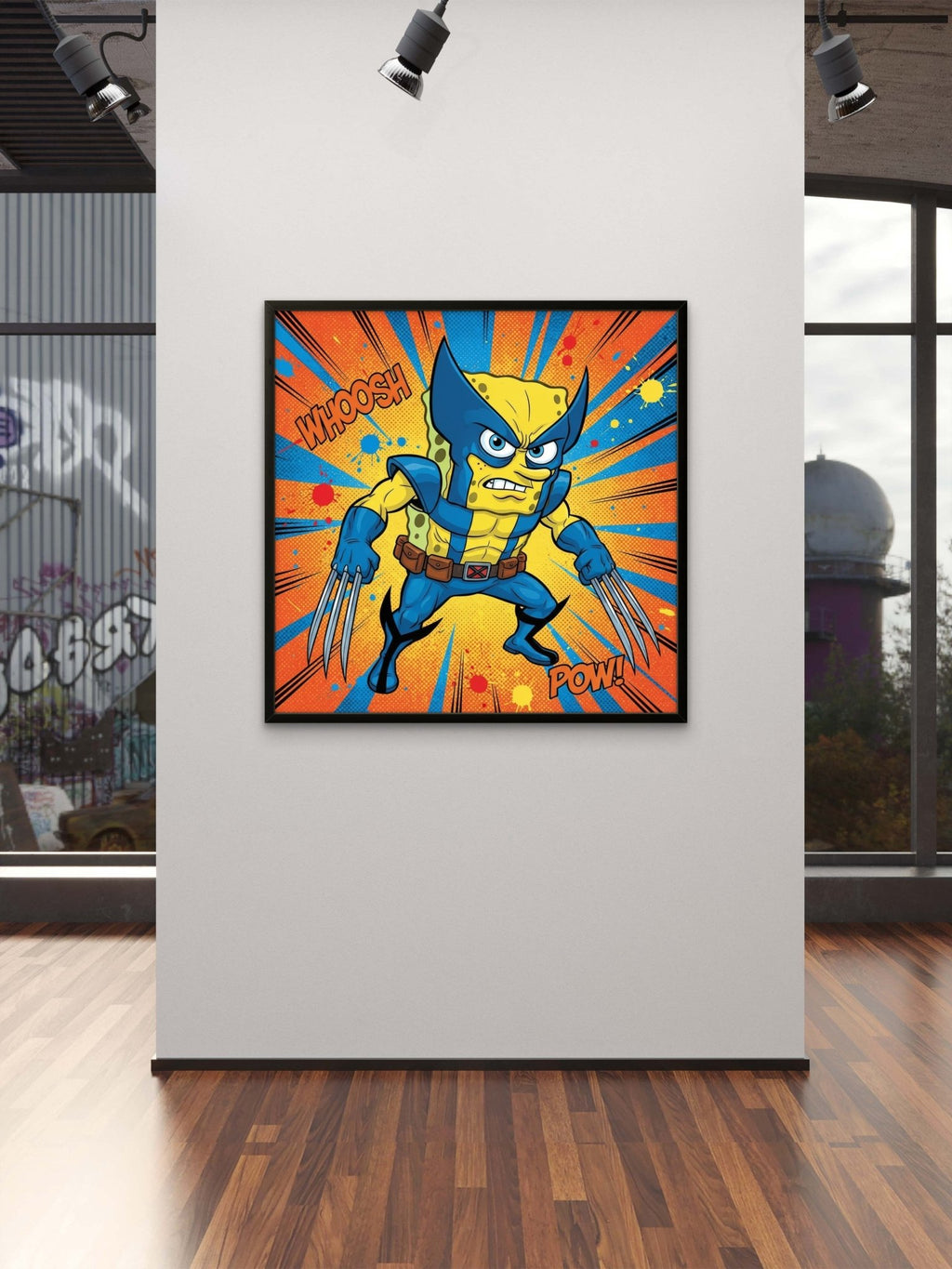 Spongerine Kunstdruck von Frenchies Art Caveim Urban Art Stil