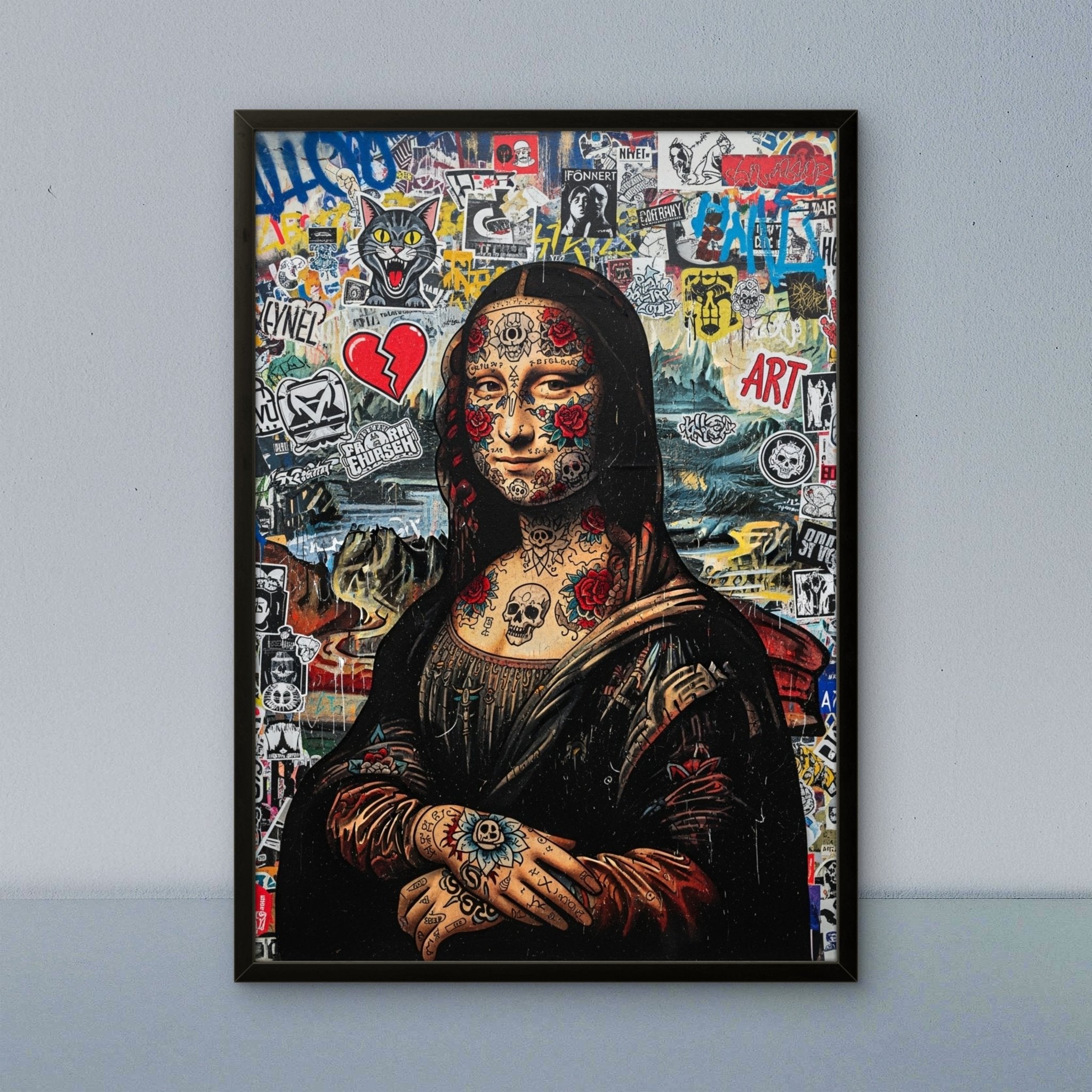 Street Art Lisa Kunstdruck von Frenchies Art Caveim Urban Art Stil