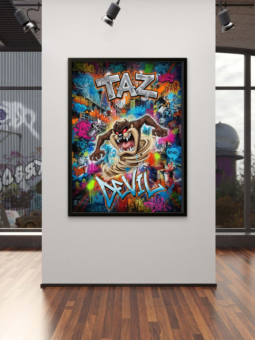 Taz Devil Kunstdruck von Frenchies Art Caveim Urban Art Stil