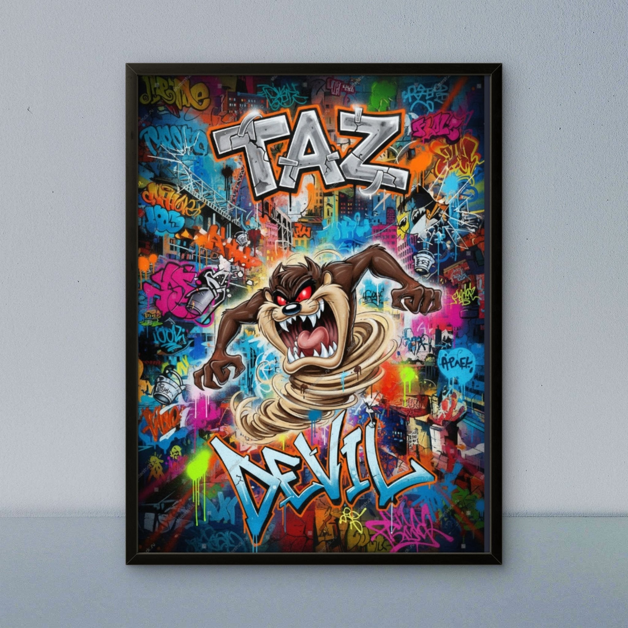 Taz Devil Kunstdruck von Frenchies Art Caveim Urban Art Stil