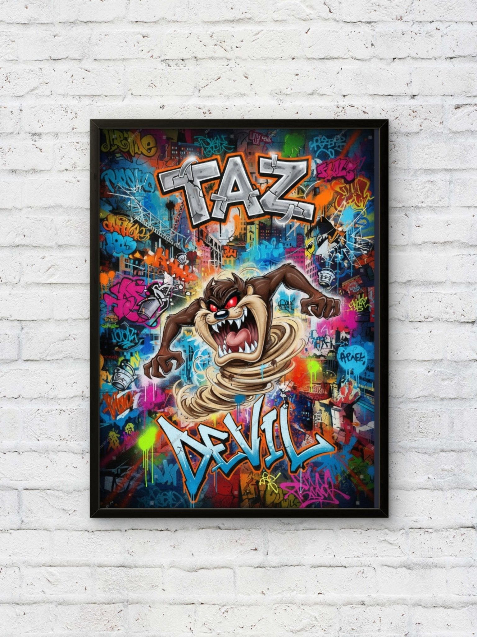 Taz Devil Kunstdruck von Frenchies Art Caveim Urban Art Stil